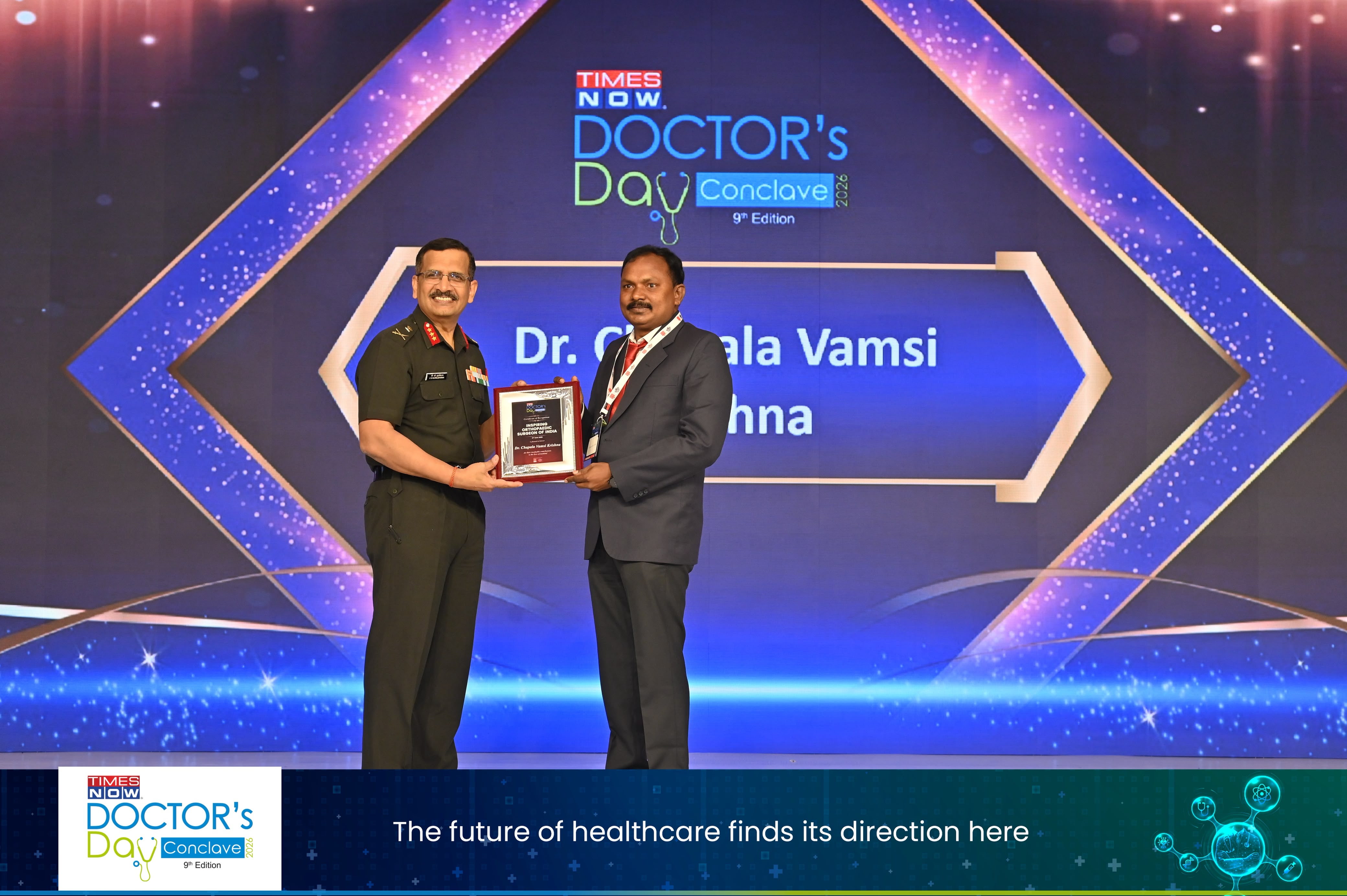 Dr. Chapala Vamsi Krishna Receives Times Now Inspiring Orthopaedic Surgeon of India Award